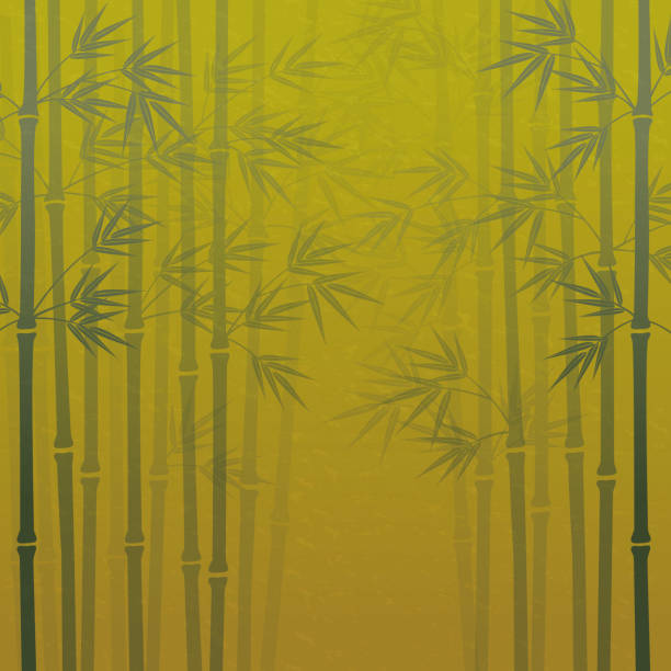 японский стиль бамбуковый лес фон иллюстрации - bamboo backgrounds nature textured stock illustrations