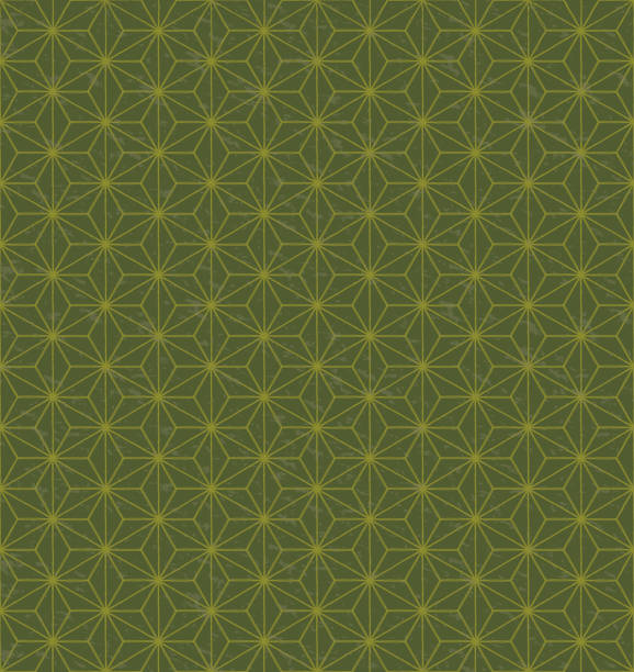 Japanese traditional hemp leaf pattern Japanese traditional hemp leaf pattern in brown background Stipe stock illustrations