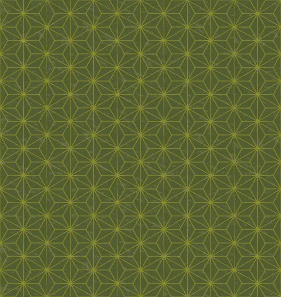 Vector illustration of Japanese traditional hemp leaf pattern