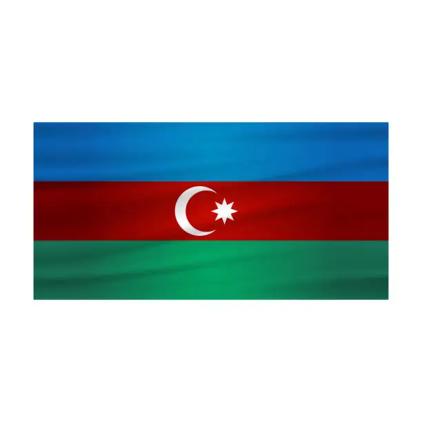 Vector illustration of azerbaijan undulating flag vector (Azerbaycan bayragi)