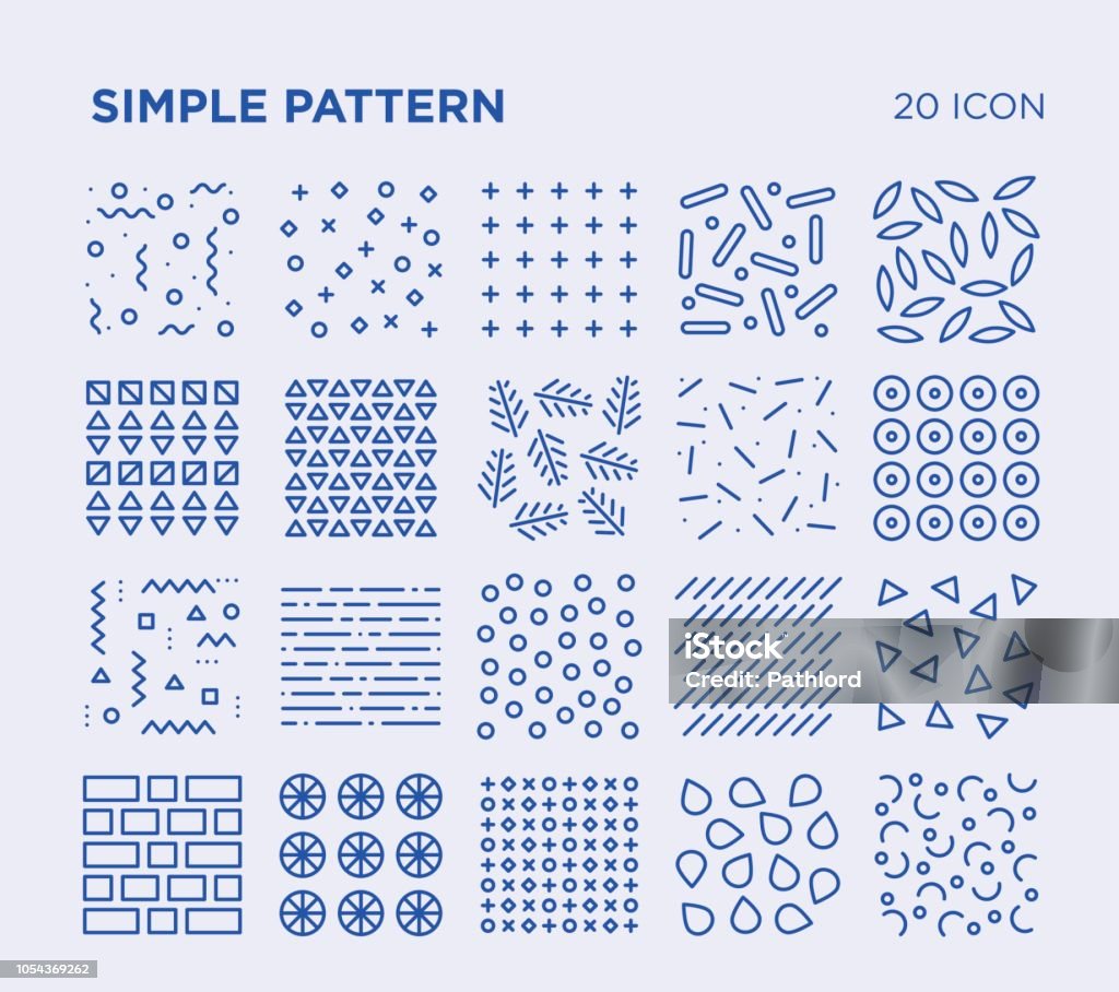 Simple Patterned Image Simple Set Of Simple Pattern Stock Illustration - Download Image Now ...