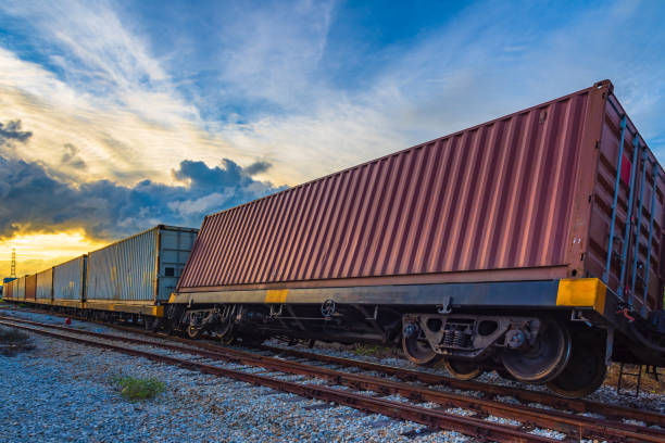 container freight train accident. - transportation railroad track train railroad car imagens e fotografias de stock