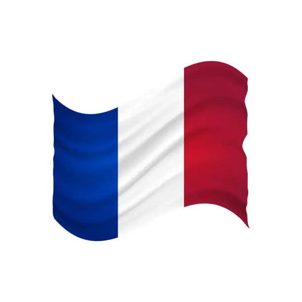 Vector illustration of France undulating flag vector (drapeau france)