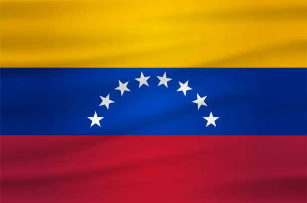 Vector illustration of Venezuela undulating flag vector (Bandera de Venezuela)