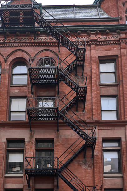 istock Stairs in a brick building 1054388252