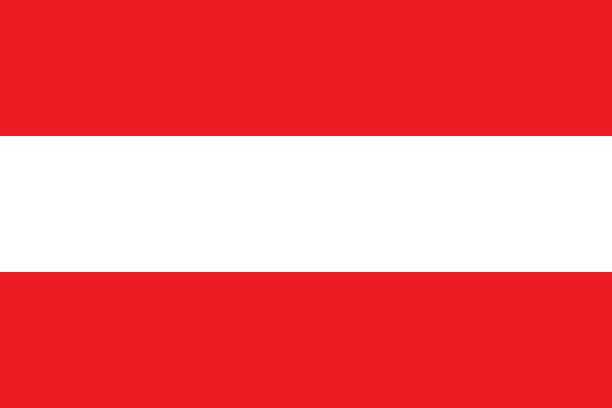 ilustraciones, imágenes clip art, dibujos animados e iconos de stock de vector bandera de la república de austria. proporción 2:3. la bandera nacional de austria. la bicolor triband. - austria