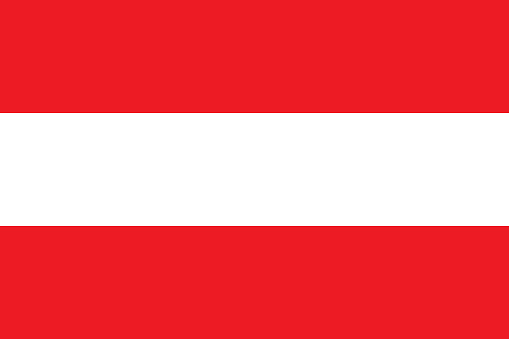 Vector flag of the Republic of Austria. Proportion 2:3. The national flag of Austria. The bicolor triband. Vector EPS 10