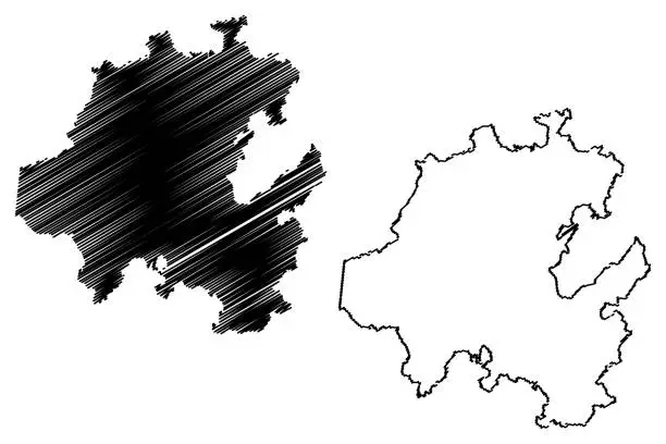 Vector illustration of Hidalgo (state) map vector