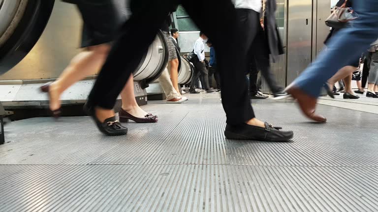 White Collar Workers Commuting to the Offices