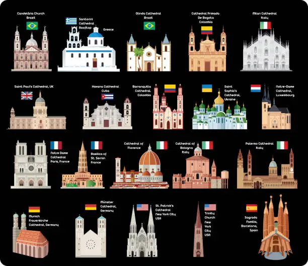 Vector illustration of Cathedrals