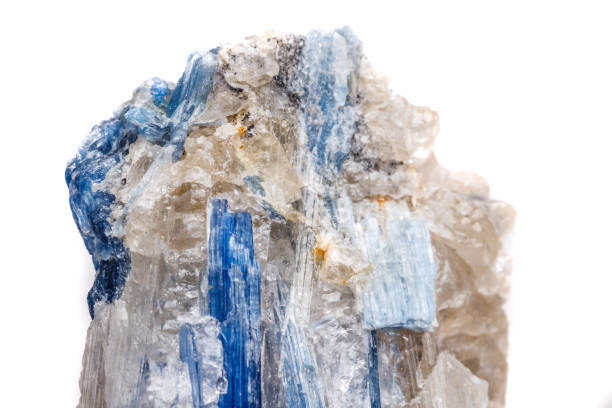 istock Macro mineral stone Kyanite a white background 1054416346