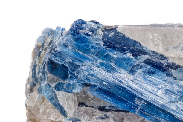 istock Macro mineral stone Kyanite a white background 1054416400