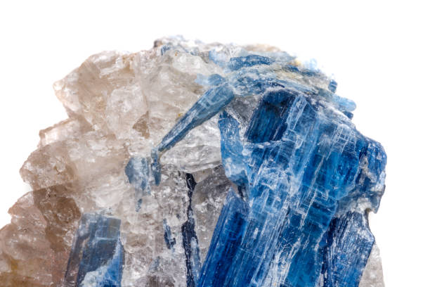 istock Macro mineral stone Kyanite a white background 1054416430