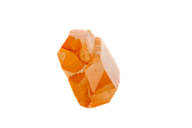 istock Macro mineral stone Lemurian Crystal a white background 1054416504
