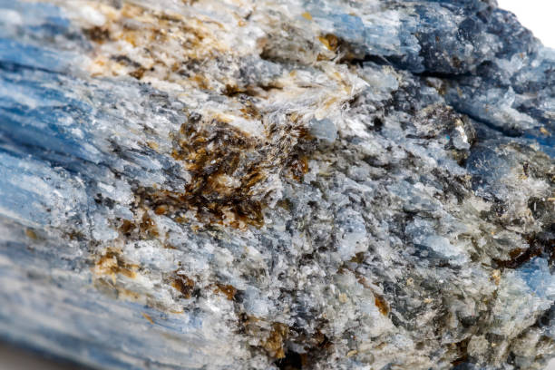 istock Macro mineral stone Kyanite a white background 1054418000