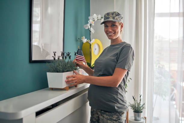 istock Pregnant Female Soldier 1054427382
