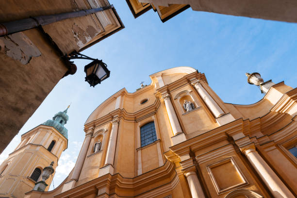 Warsaw, Poland - Oct 1, 2018: St. Martin's Church in the old town of Warsaw, Poland.