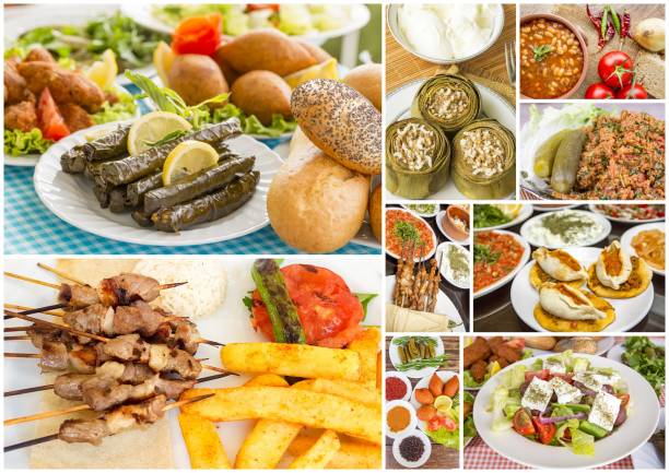 istock Traditional delicious Turkish foods collage. Turkish kitchen. 1054447716