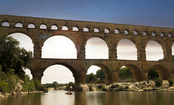The Pont du Gard is a famous ancient Roman aqueduct that crosses the Gardon River in southern France