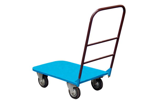 istock Three-wheeled cart for transporting goods manually isolated on white background. 1054449964