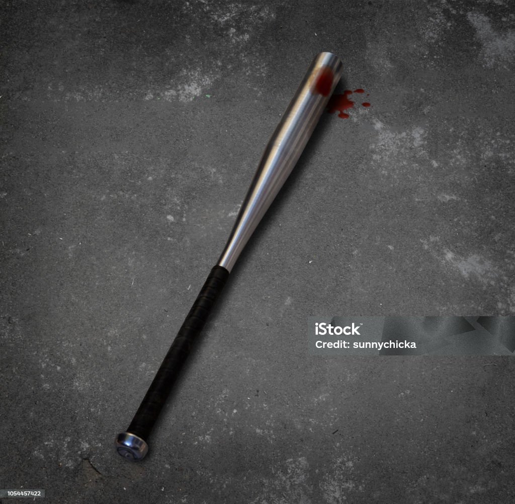 Violence Blood Baseball Baseball Weapon Arms Bat Stock Photo - Download