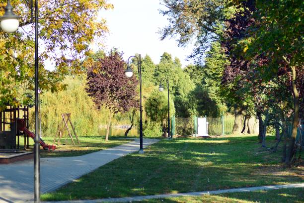 istock Beautiful park in the medieval city 1054464620