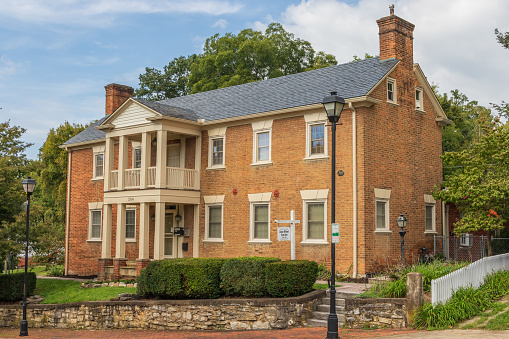 Greeneville, TN, USA-10-2-18: The Federal style home, built in 1810, sets on South Main Street in downtown Greeneville..