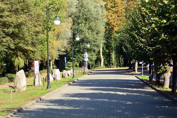 istock Beautiful park in the medieval city 1054474164