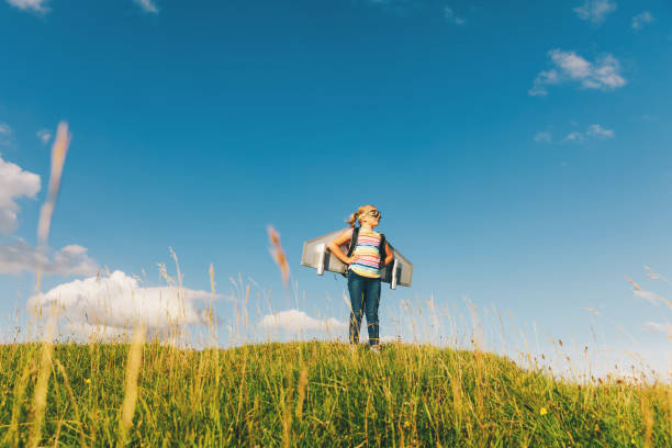 istock Young English Girl with Jetpack 1054475698