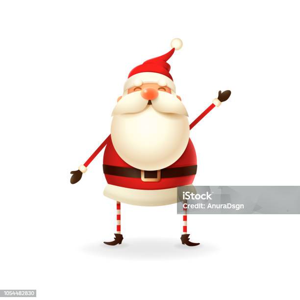 Cute Happy Santa Claus Vector Illustration Stock Illustration - Download Image Now - Santa Claus, Three Dimensional, Christmas