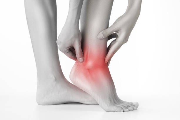 istock Ankle pain, foot painful point. 1054506966
