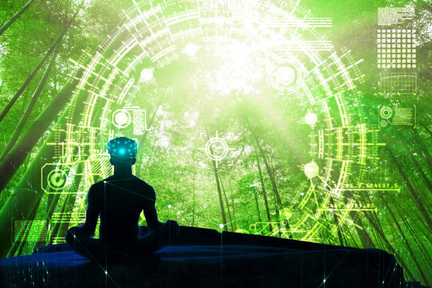 istock Bamboo forest Greated idea with meditating by VR 1054508410