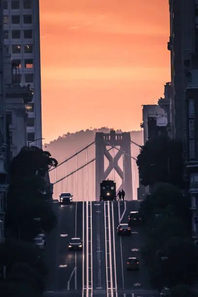 Photo of Love and a Trolley California Street Sunrise in San Francisco