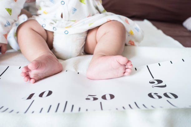 istock Baby Foot and measuring tape. 1054513144