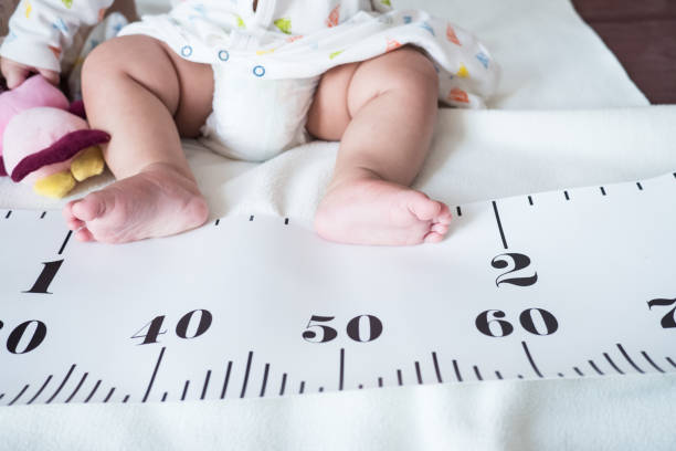istock Baby Foot and measuring tape. 1054513156