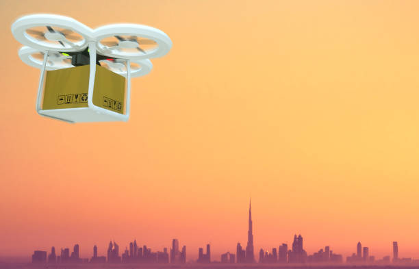 istock Delivery drone fly in the city Logistics 1054521302