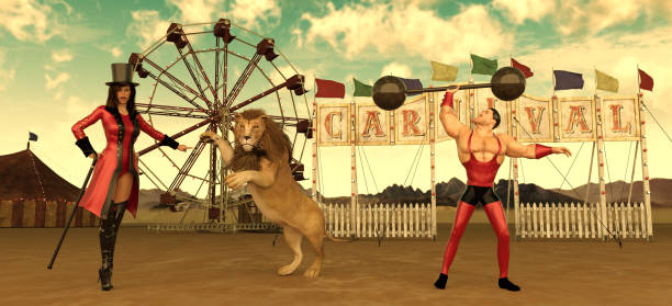 サーカス カーニバル出演 - circus lion ストックフォトと画像
