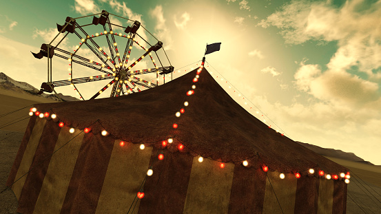 A retrospective style circus tent