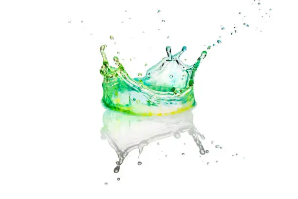 abstract background, drop of water splashing into the crown, liquid art, creative idea, concept nature