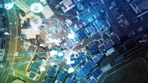 istock Smart city and Internet of Things concept. 1054552098