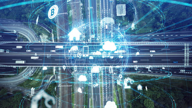 istock Social infrastructure and communication technology concept. IoT(Internet of Things). Autonomous transportation. 1054552106