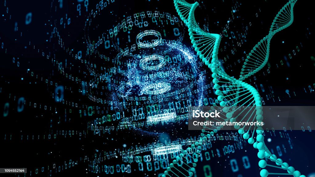 Genetic engineering and digital technology concept. Healthcare And Medicine Stock Photo