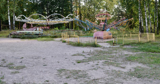 istock desolation in an abandoned city, an empty amusement Park 1054553470