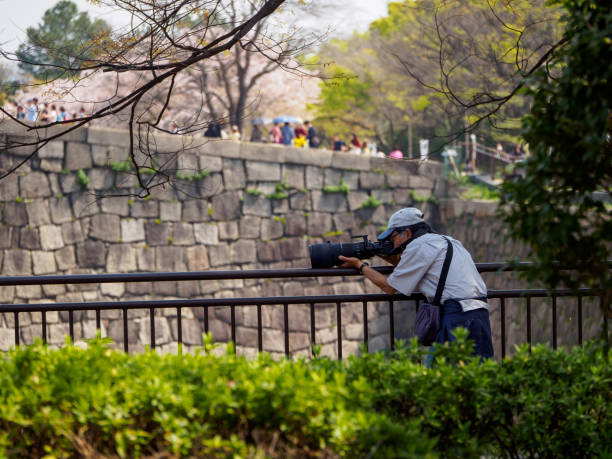 캐논 dslr, 오사카, 일본 남자 사진 - camera canon lens photographer 뉴스 사진 이미지
