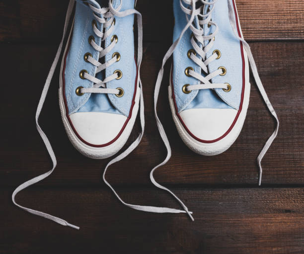 istock pair of blue textile sneakers 1054562628