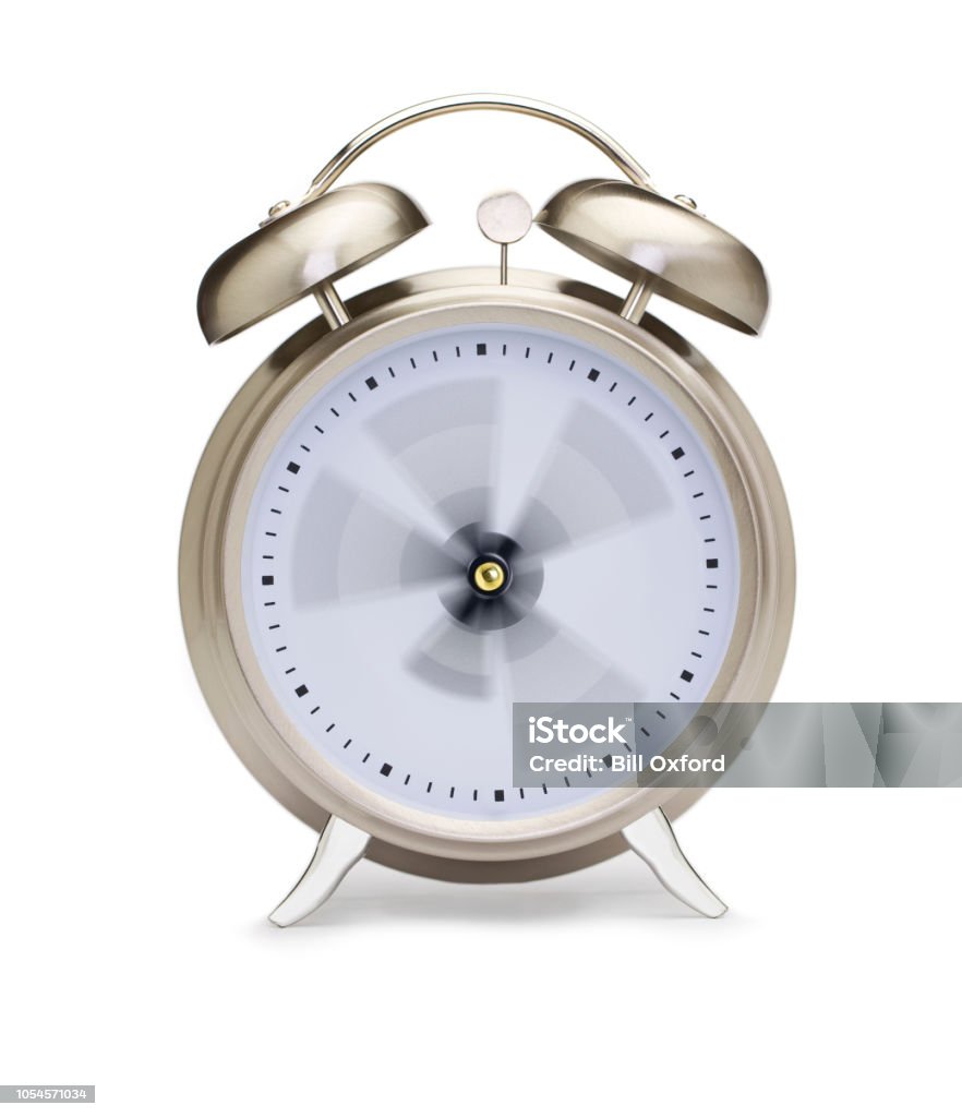 Đồng Hồ Báo Thức Quay Tay Trên Nền Trắng Cổ Điển Bị Cô Lập Hình ...