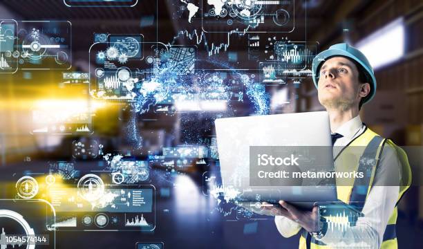 Industrial Technology Concept Stock Photo - Download Image Now - Construction Industry, Construction Site, Industry