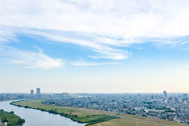 Modern cityscape aerial view.