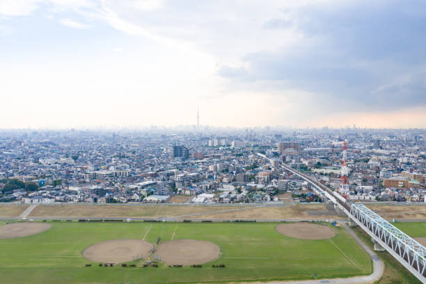 istock Modern cityscape aerial view. 1054576924