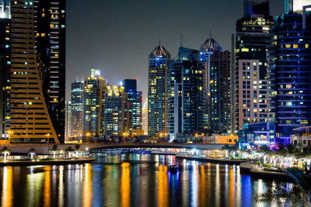 istock Dubai marina night scene in the UAE 1054589564